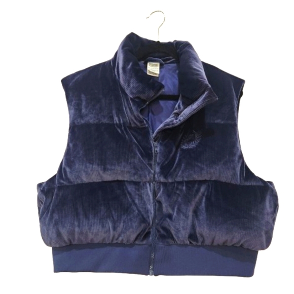 Victoria's Secret PINK PUFFER ZIP Vest, Dark Blue, Womens XXL - Picture 2 of 6